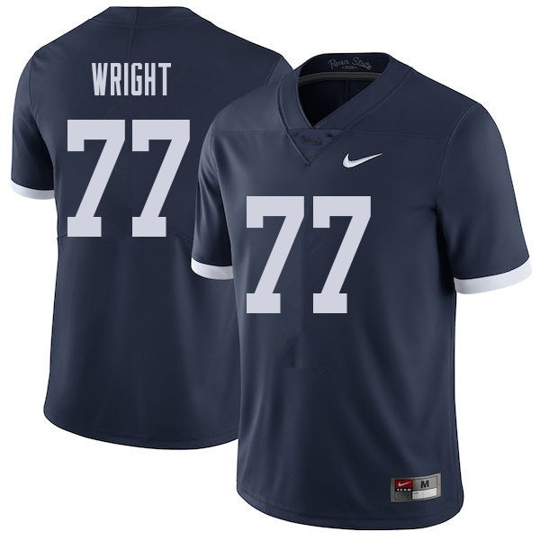 Men #77 Chasz Wright Penn State Nittany Lions College Throwback Football Jerseys Sale-Navy - Click Image to Close